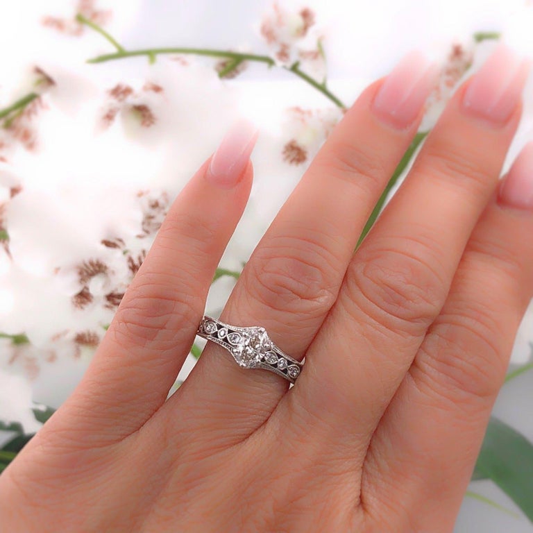 Neil Lane Marquise Diamond Engagement Ring 3/4 TCW in 14 Karat White Gold