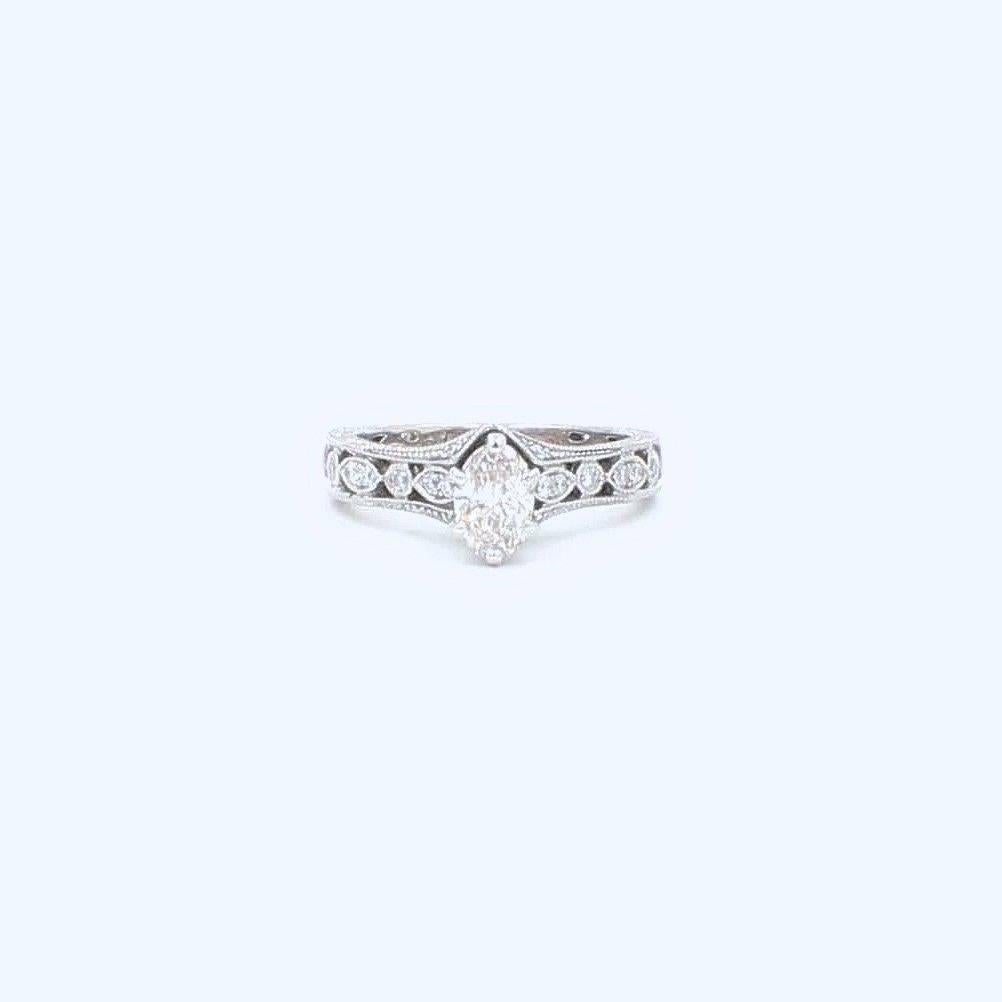 Marquise Cut Neil Lane Marquise Diamond Engagement Ring 3/4 TCW in 14 Karat White Gold