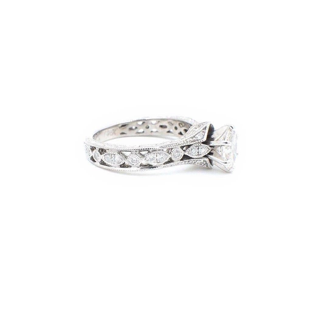 Women's or Men's Neil Lane Marquise Diamond Engagement Ring 3/4 TCW in 14 Karat White Gold