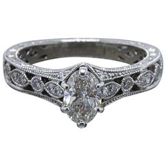 Neil Lane Marquise Diamond Engagement Ring 3/4 TCW in 14 Karat White Gold