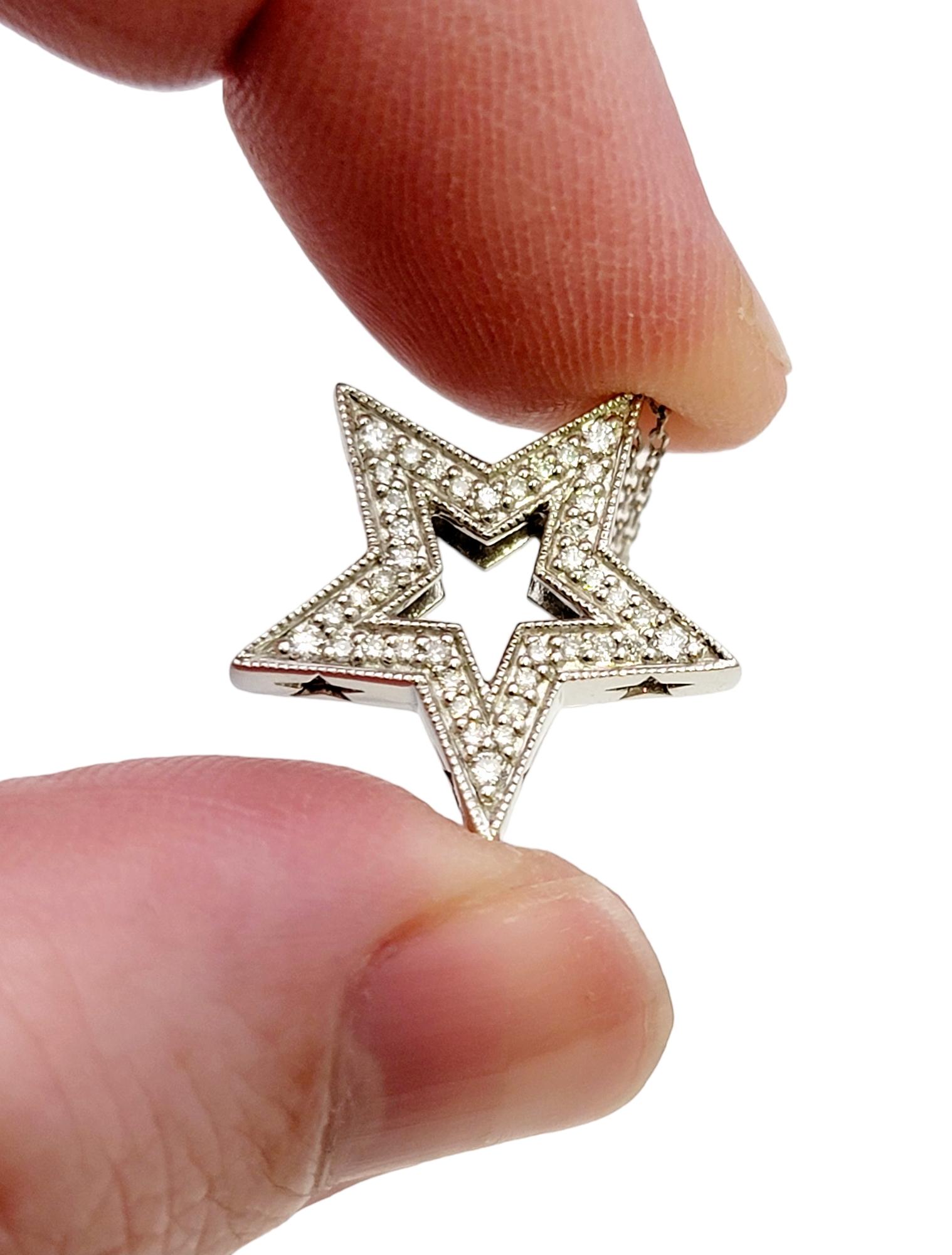 Neil Lane: 14 Karat Weißgold Halskette mit offenem Sternanhänger mit Pavé-Diamant 7