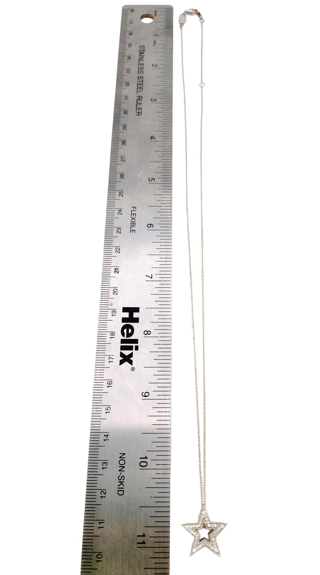 Neil Lane: 14 Karat Weißgold Halskette mit offenem Sternanhänger mit Pavé-Diamant 9