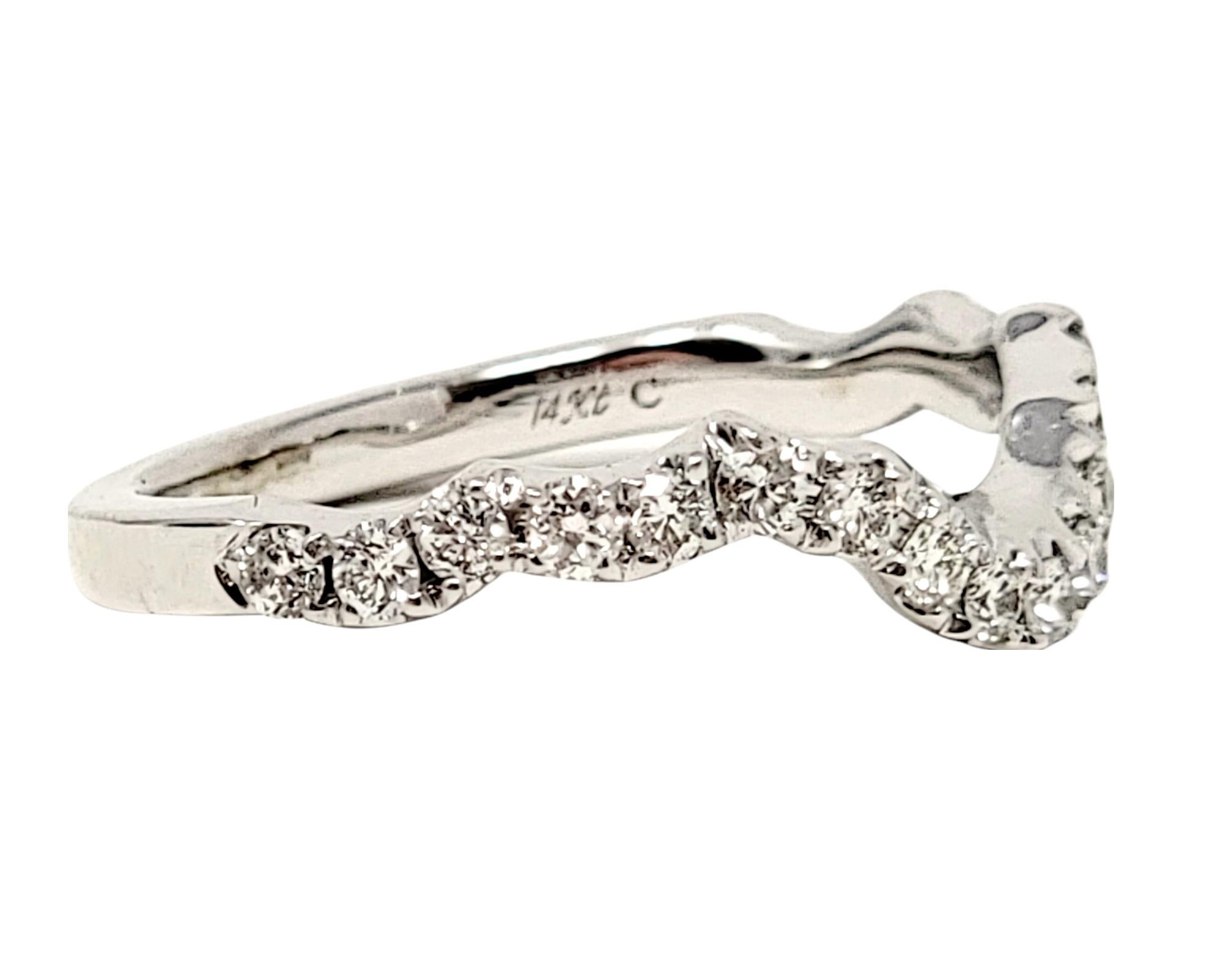 Neil Lane Pear and Round Diamond Halo Wedding Ring Set in 14 Karat White Gold 8