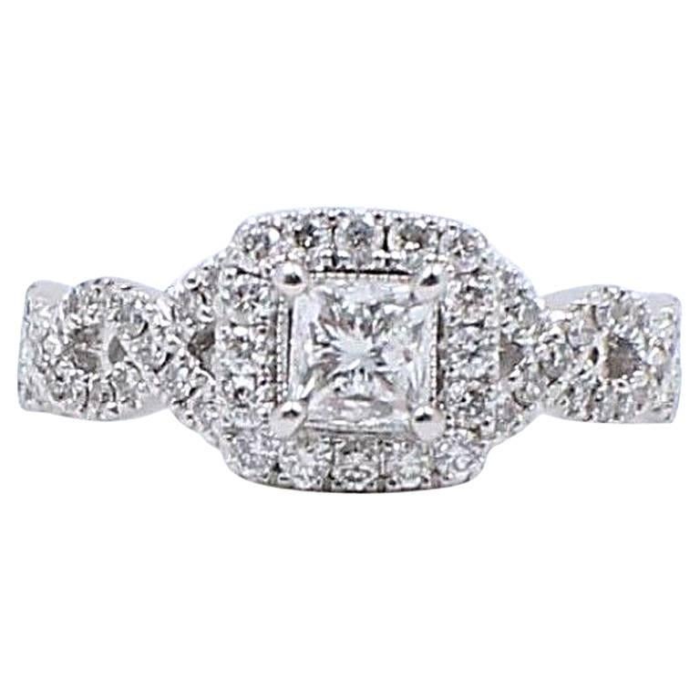 Neil Lane Princess 1.00 Carat Princess Cut Diamond Ring 14 Karat White Gold
