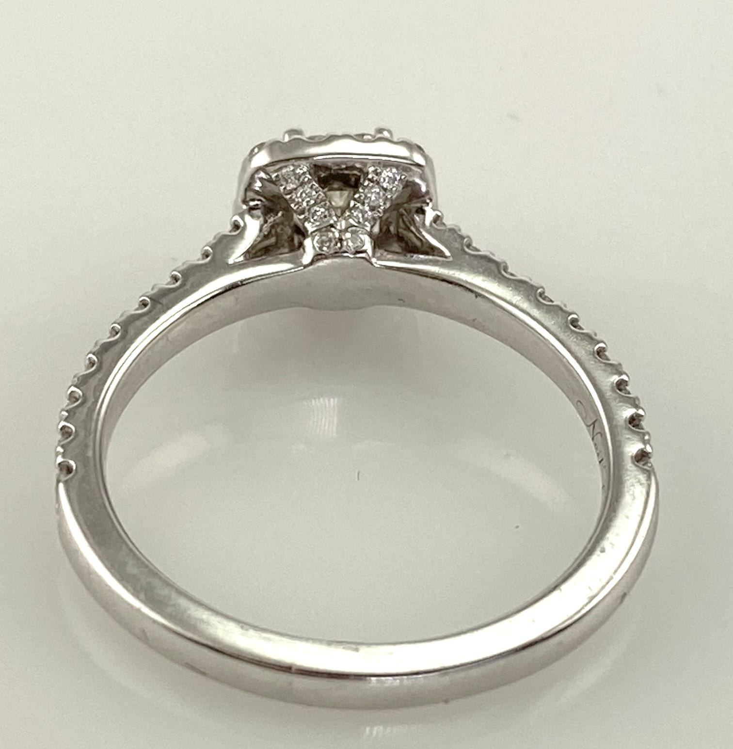 Neil Lane Princess and Round Diamond HAlo Ring 7/8 Carat 14 Karat W/G 3