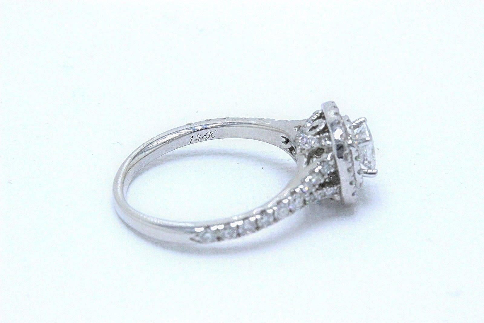 Neil Lane Bague de fiançailles en or blanc 14 carats avec diamant taille princesse de 1,00 carat en vente 3