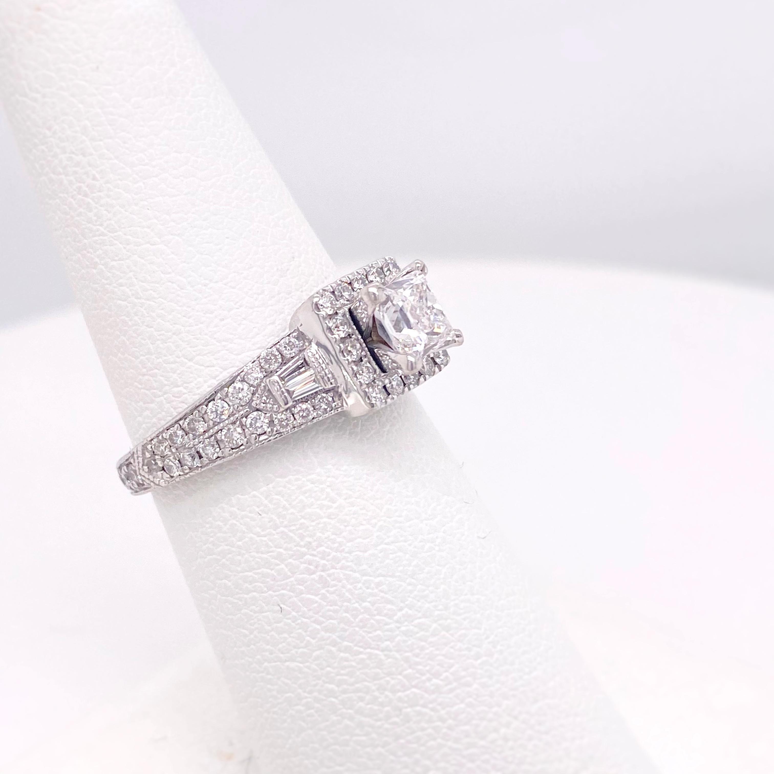 Neil Lane Prinzessin Diamant 1,50 Karat Verlobungsring aus 14 Karat Weißgold im Zustand „Hervorragend“ im Angebot in San Diego, CA