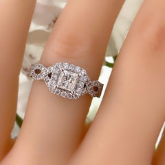 Neil Lane Princess Diamond Engagement Ring Twisted Band 1.00 Tcw 14k WG