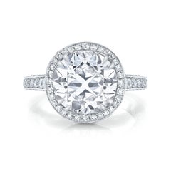 Neil Lane Couture Design Round Brilliant-Cut Diamond, Platinum Ring