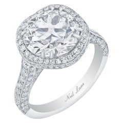 Neil Lane Couture Design Round Brilliant-Cut Diamond, Platinum Ring