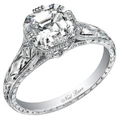 Neil Lane Couture Design Square Step-Cut Diamond, Platinum Ring