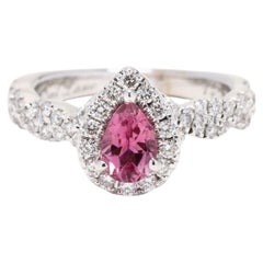 Neil Lane Tourmaline and Diamond Engagement Ring, 14k White Gold, Ring Size 6.75