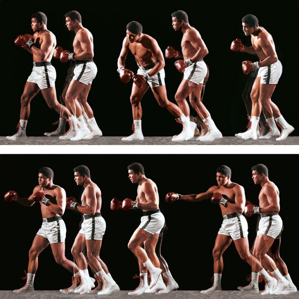 Ali inventa el doble embrague Shuffle, 1966, Impresión fotográfica, sobre aluminio