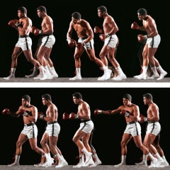 Ali inventa el doble embrague Shuffle, 1966, Impresión fotográfica, sobre aluminio