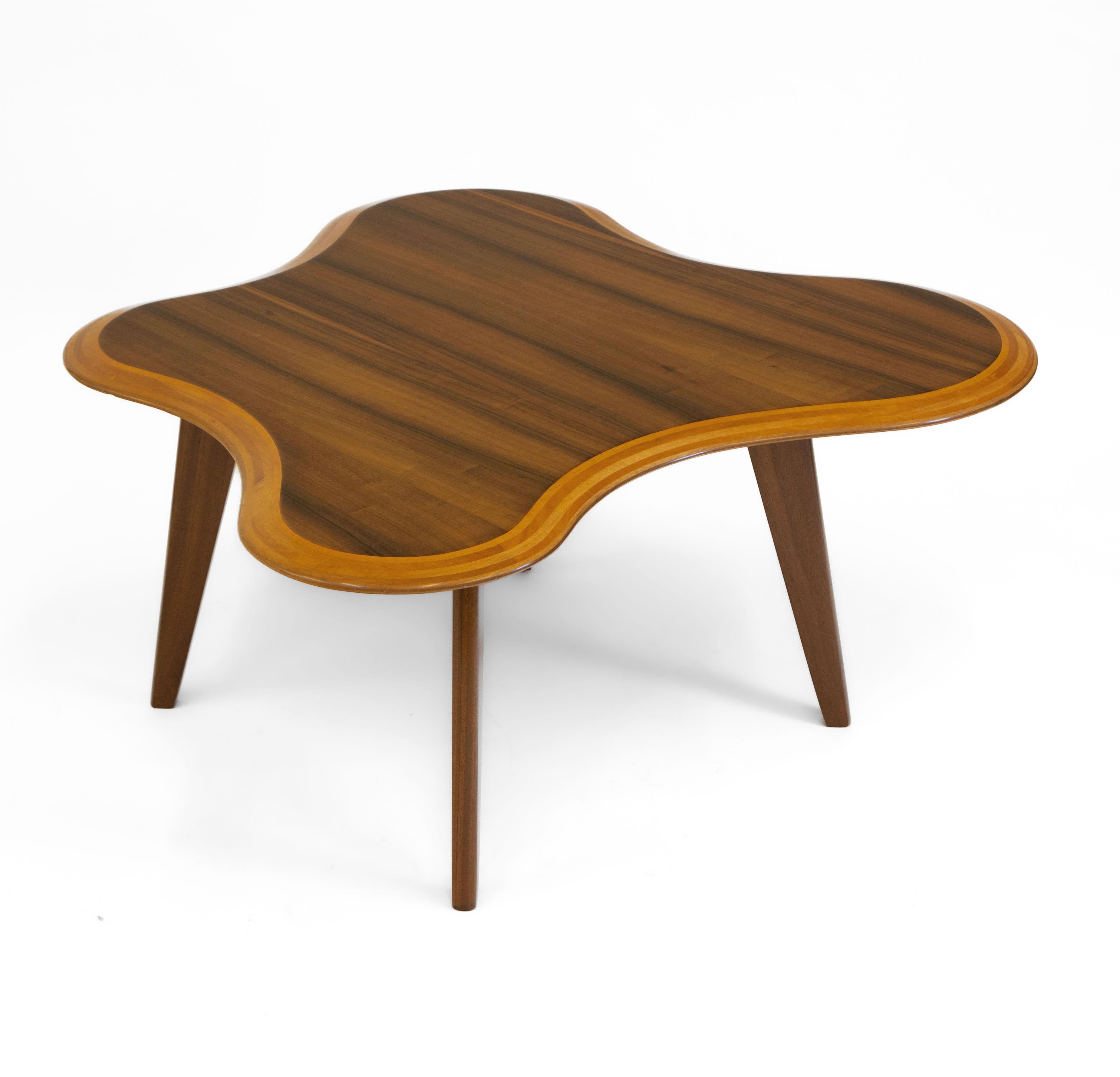 20th Century Neil Morris Queensland Walnut Cloud Table, 1947