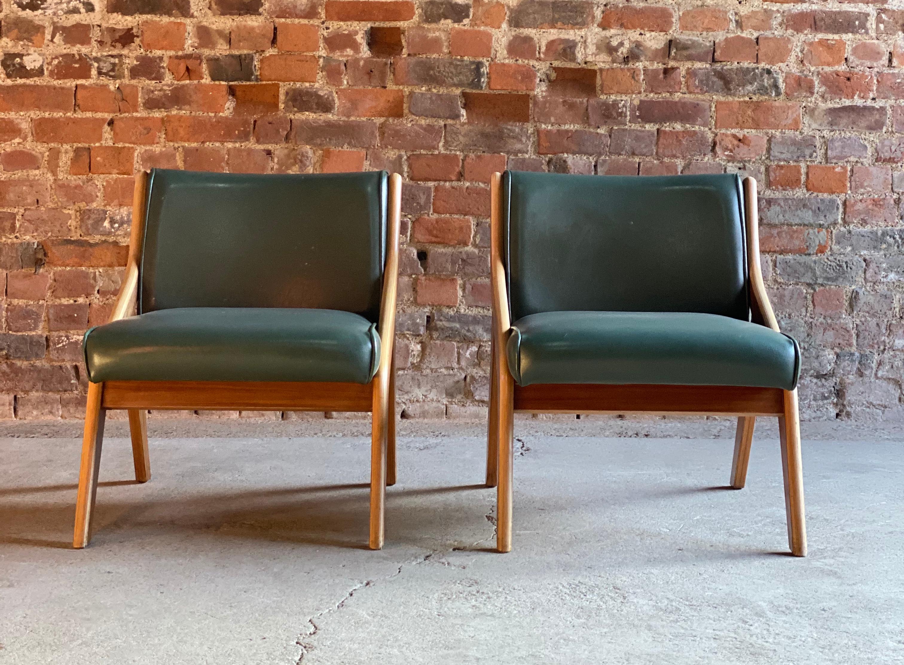 Veneer Neil Morris Walnut Lounge Chairs for Morris Furniture Glasgow, circa 1950s