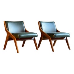 Neil Morris Walnut Lounge Chairs for Morris Furniture Glasgow, circa 1950s