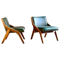 Neil Morris Walnut Lounge Chairs for Morris Furniture Glasgow, circa 1950s