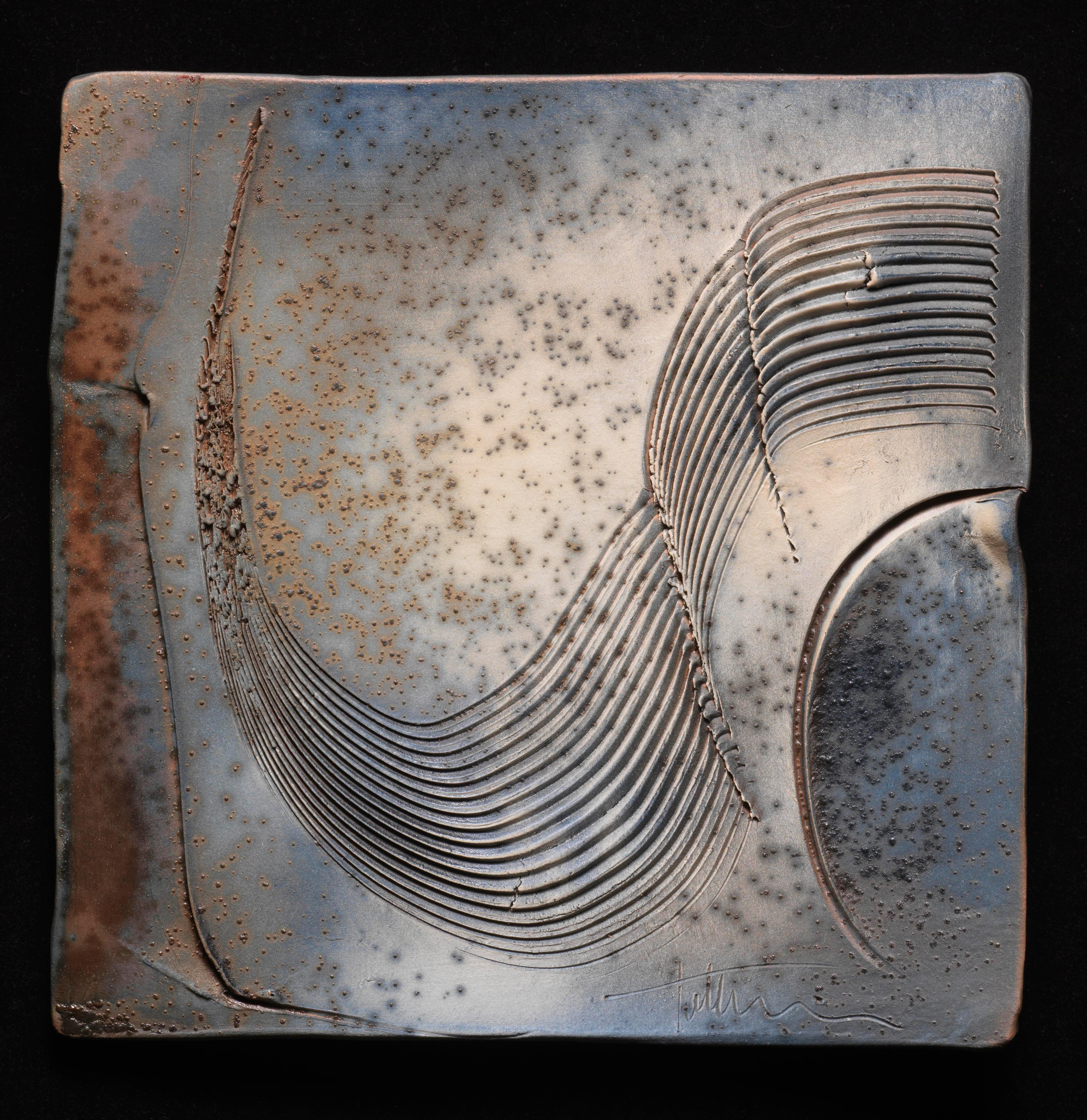 Neil Tetkowski Abstract Sculpture - Ceramic Texture Wall Sculpture Abstract