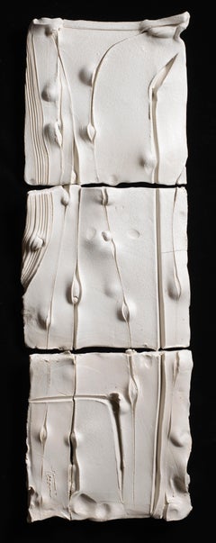 Large Wall Sculpture Ceramic Porcelain White Texture