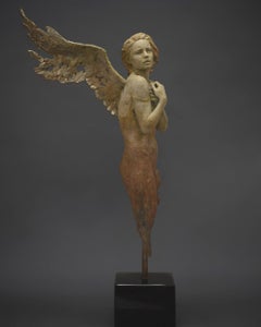 Celeste - contemporary sculpture figure woman angel fantasy original bronze cast