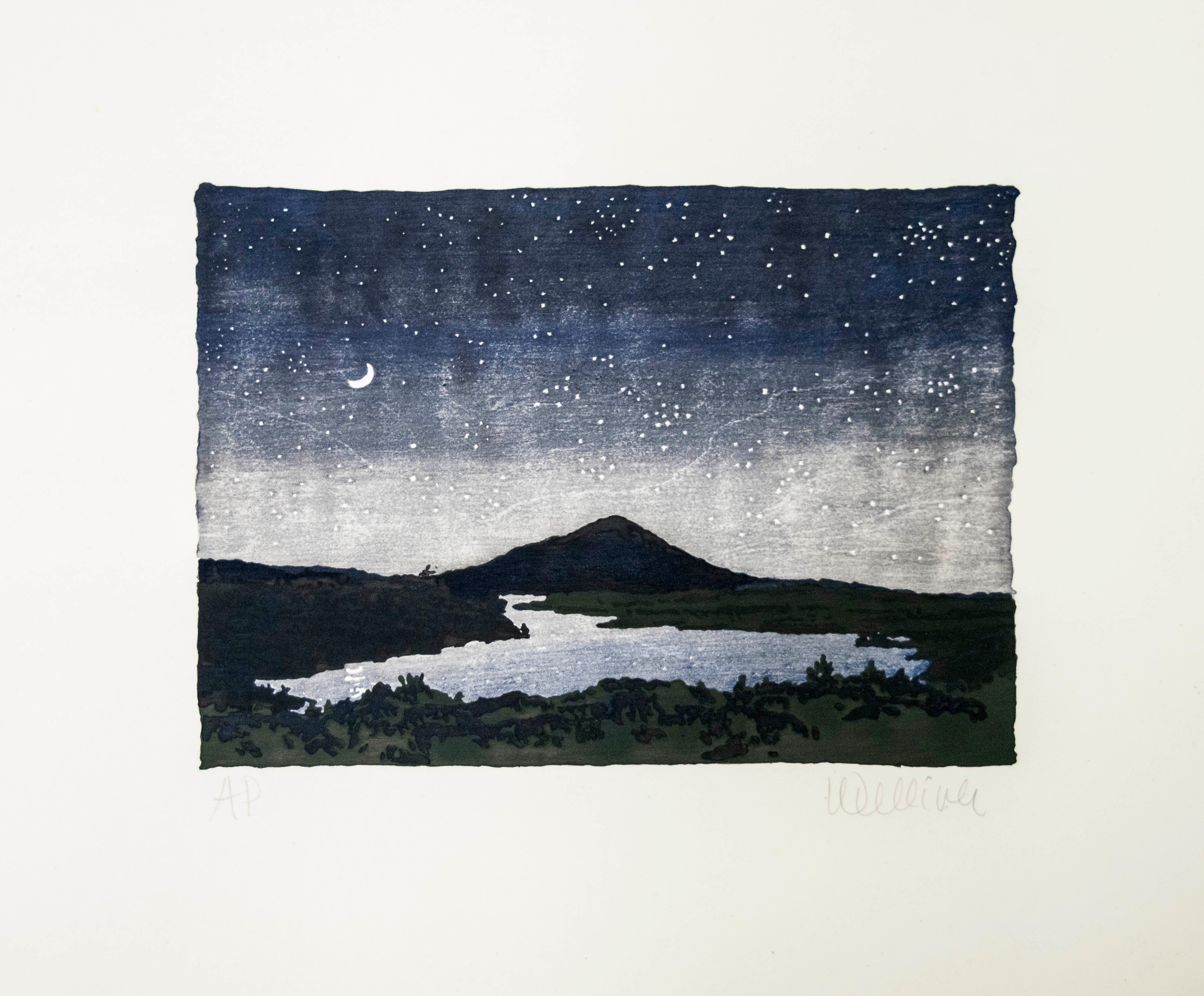 Neil Welliver Landscape Print - Night Scene