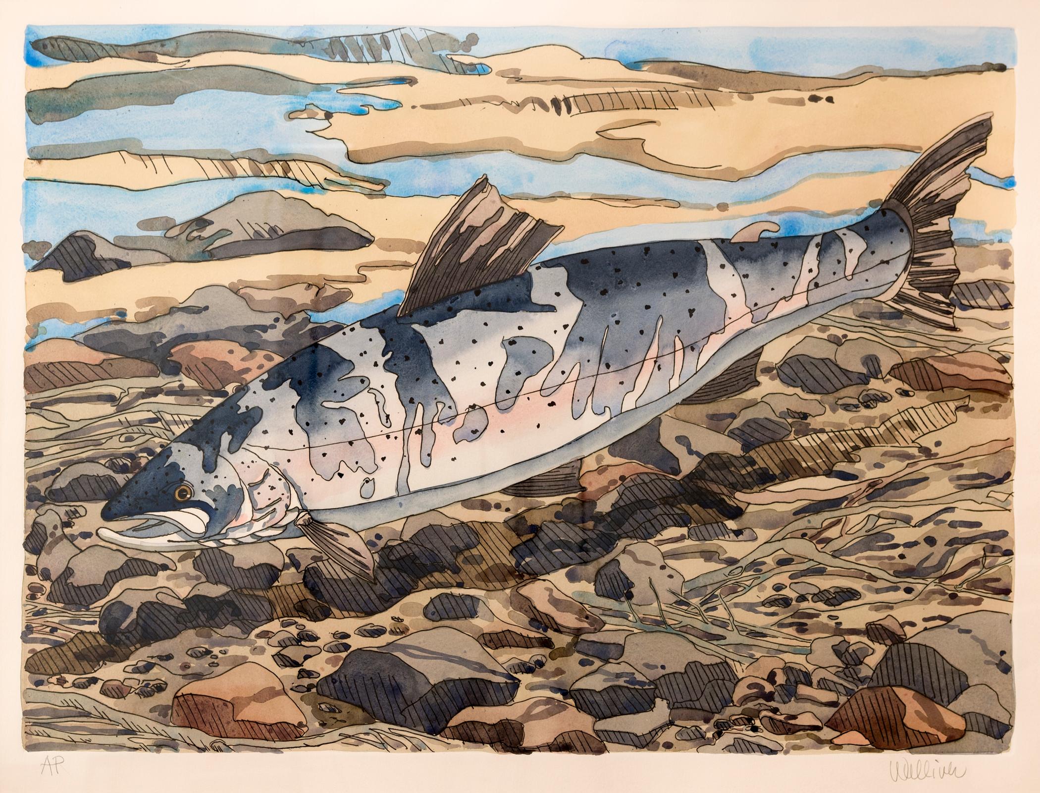 Salmon - Print by Neil Welliver