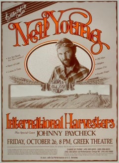Neil Young - The Greek Theatre Vintage Original Poster, 1984