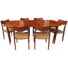 Neils Moeller Chairs Paired with MM Moreddi Teak Dining Table