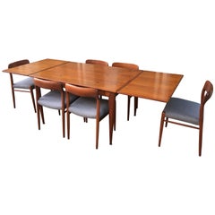 Neils Moeller Teak Table And 6 Chairs