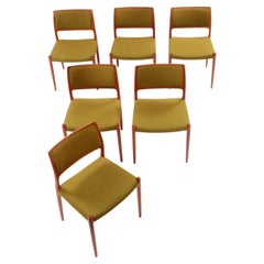 Chaises de salle à manger Neils Moller modèle 80 fabriquées par JL Moller, 1968, Danemark