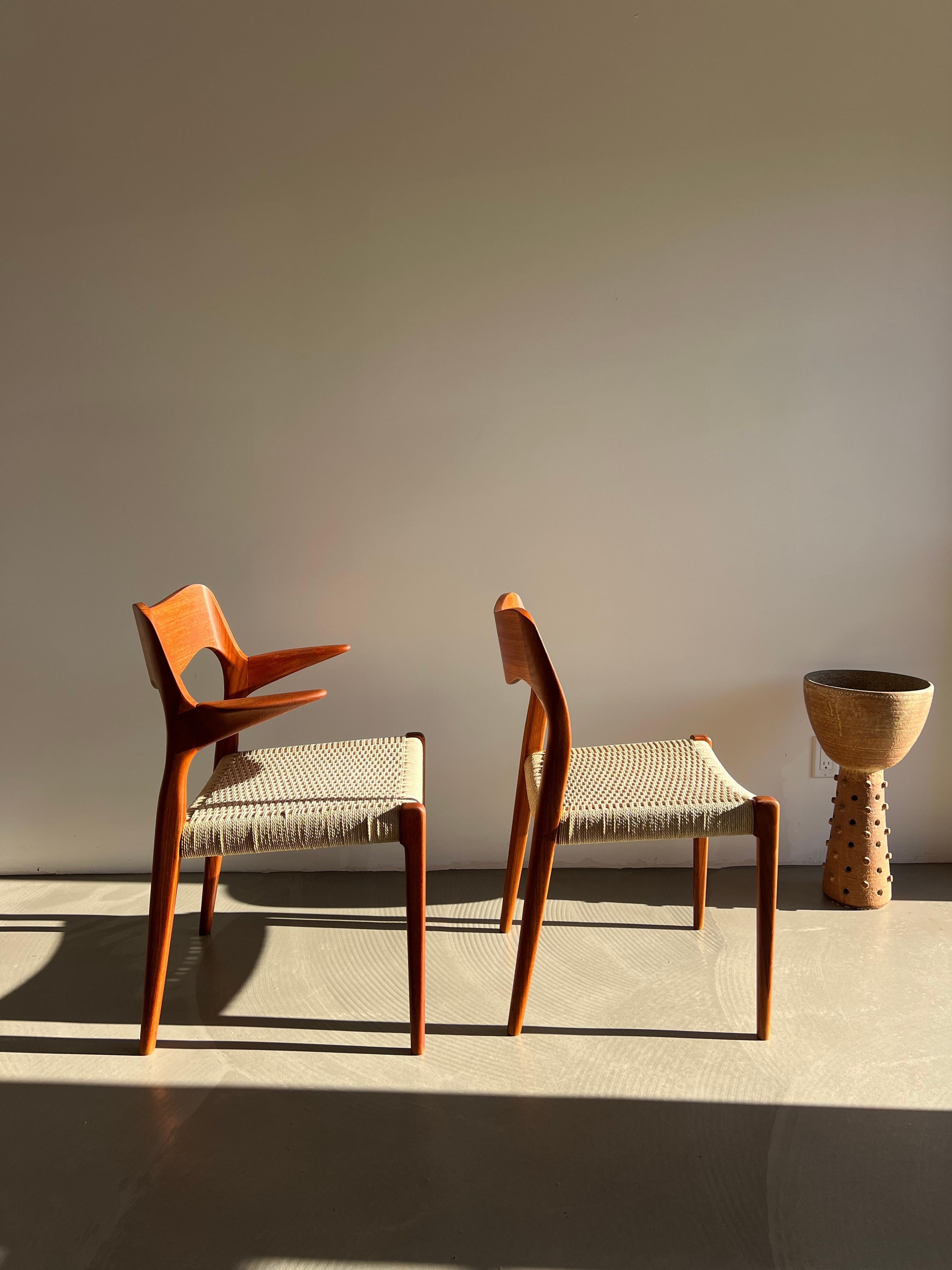 Teak Møller Model 71 Esszimmerstuhl, entworfen von Niels Otto Møller im Zustand „Gut“ im Angebot in Oceanside, US