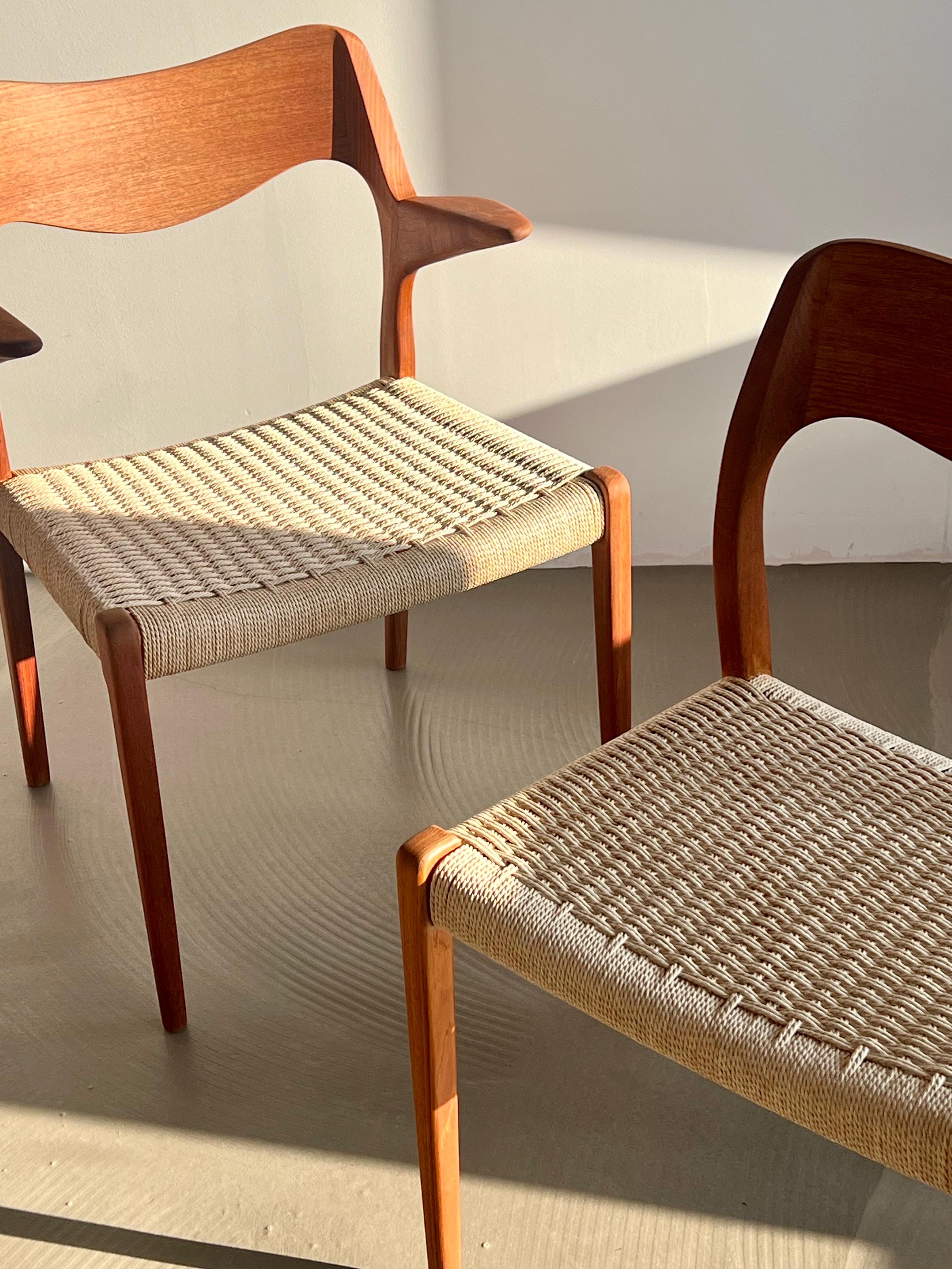 Teak Møller Model 71 Esszimmerstuhl, entworfen von Niels Otto Møller (Mitte des 20. Jahrhunderts) im Angebot