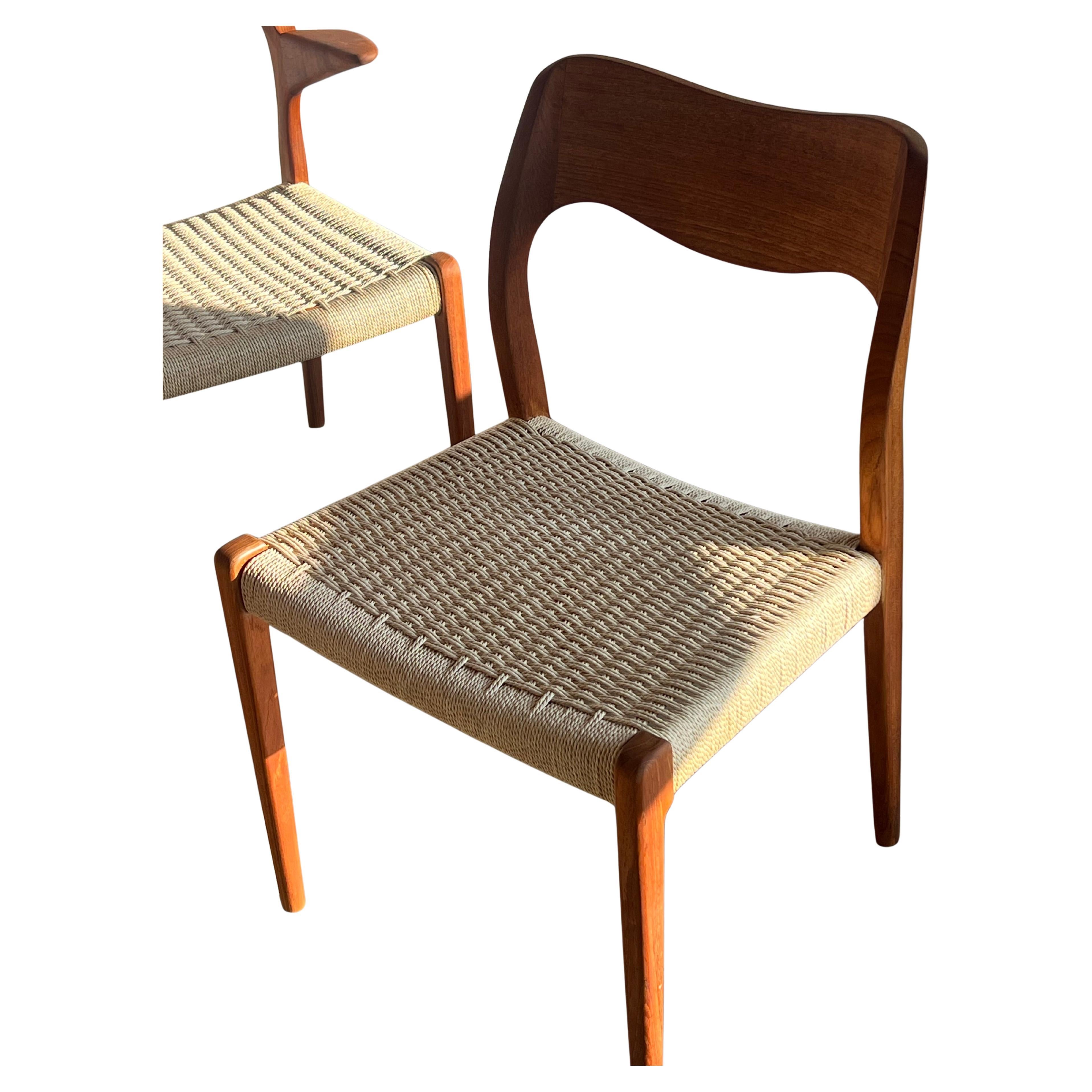 Teak Møller Model 71 Esszimmerstuhl, entworfen von Niels Otto Møller
