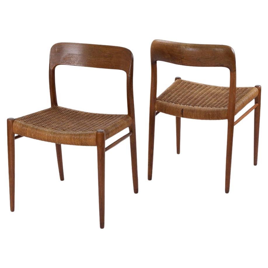 Neils Moller Model 77 Teak dining chairs  For Sale