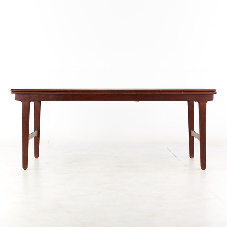 Neils Moller Style Mid Century Danish Teak Hidden Leaf Expanding Dining ...