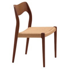 Neils O. Möller 71 Teak Dining Chair New Danish Cord