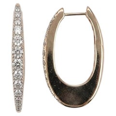 Neiman Marcus 1 Carat Diamond Pave U-Hoop Earrings in 14k Yellow Gold