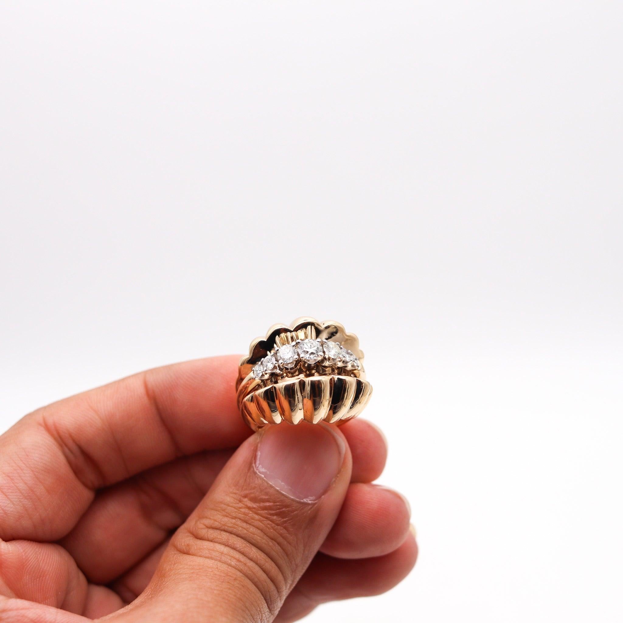 NEIMAN MARCUS 1950 Cocktail Ring In 18Kt Gold With 1.05 Ctw VS Diamonds 1