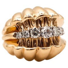 NEIMAN MARCUS 1950 Cocktail Ring In 18Kt Gold With 1.05 Ctw VS Diamonds