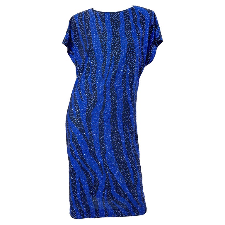 blue dress for baby girl Sapphire Zebra Pintucked Maxi | Printed Blue Maxi Dress with Pintucks main image 1