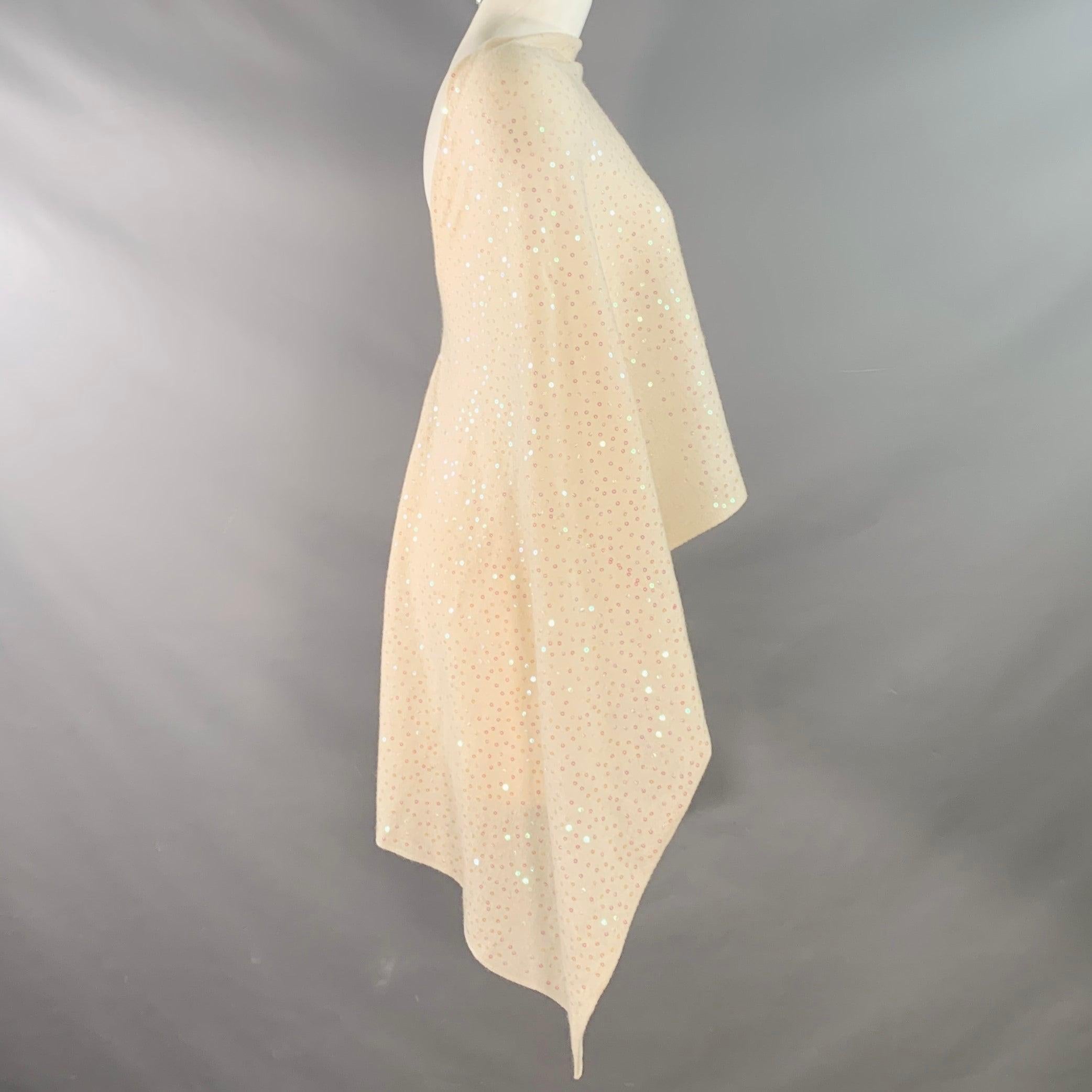 Uomo Sciarpa scialle in cashmere con paillettes NEIMAN MARCUS Beige Pink in vendita
