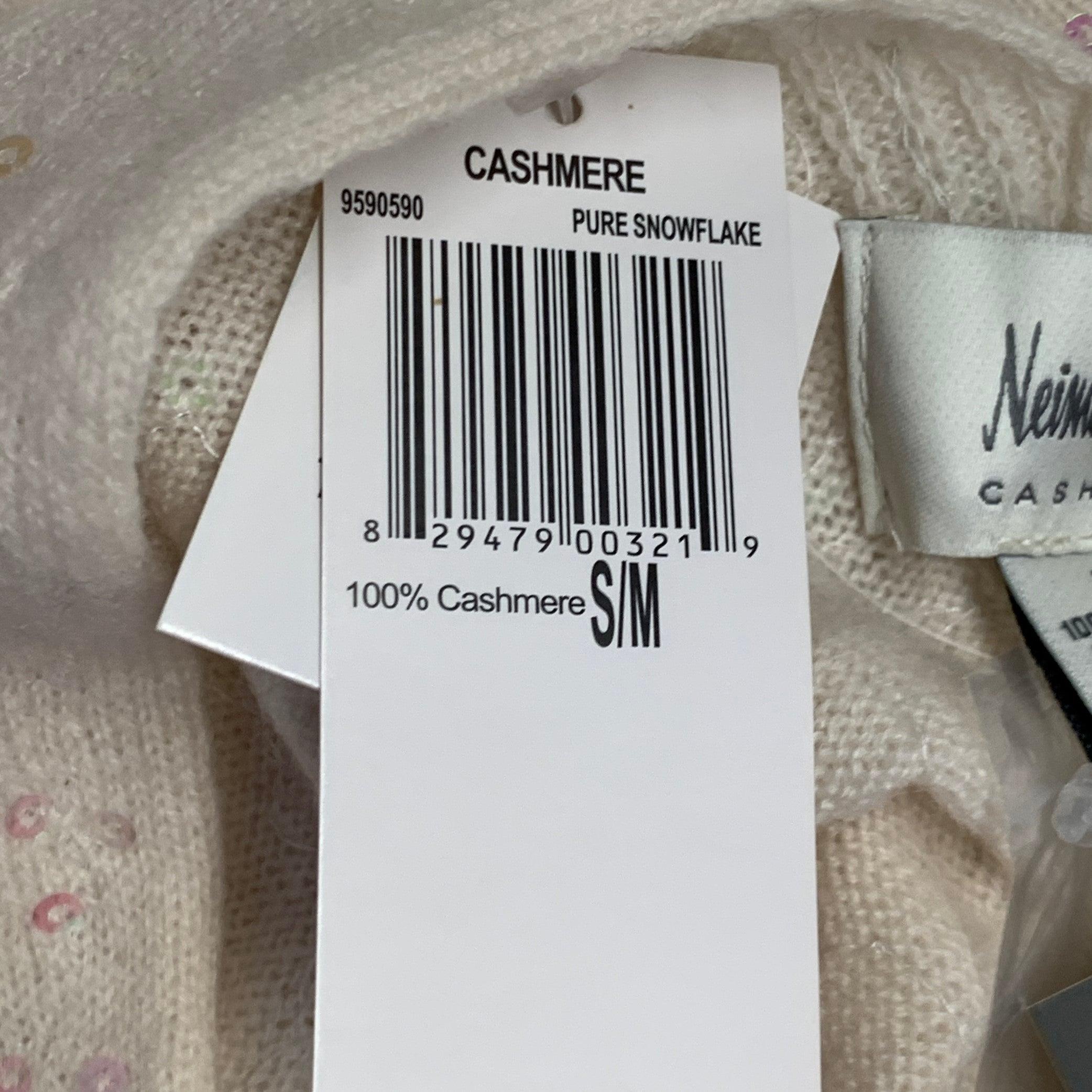 Sciarpa scialle in cashmere con paillettes NEIMAN MARCUS Beige Pink in vendita 3