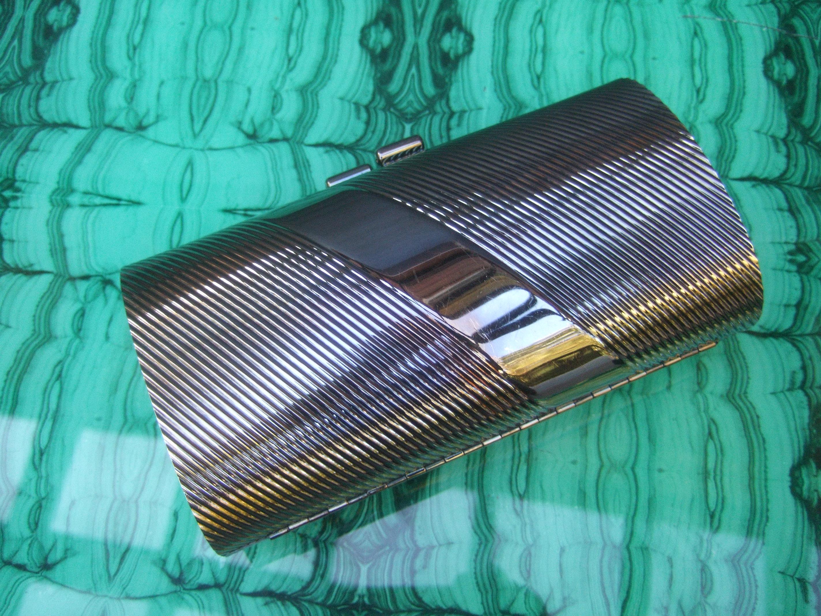 Neiman Marcus Minaudière-Abendtasche aus brüniertem Silber, 1980er Jahre (Schwarz) im Angebot