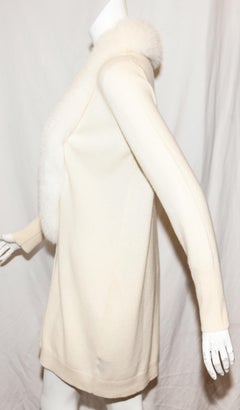 Neiman Marcus Cashmere Fox Fur Long Sweater