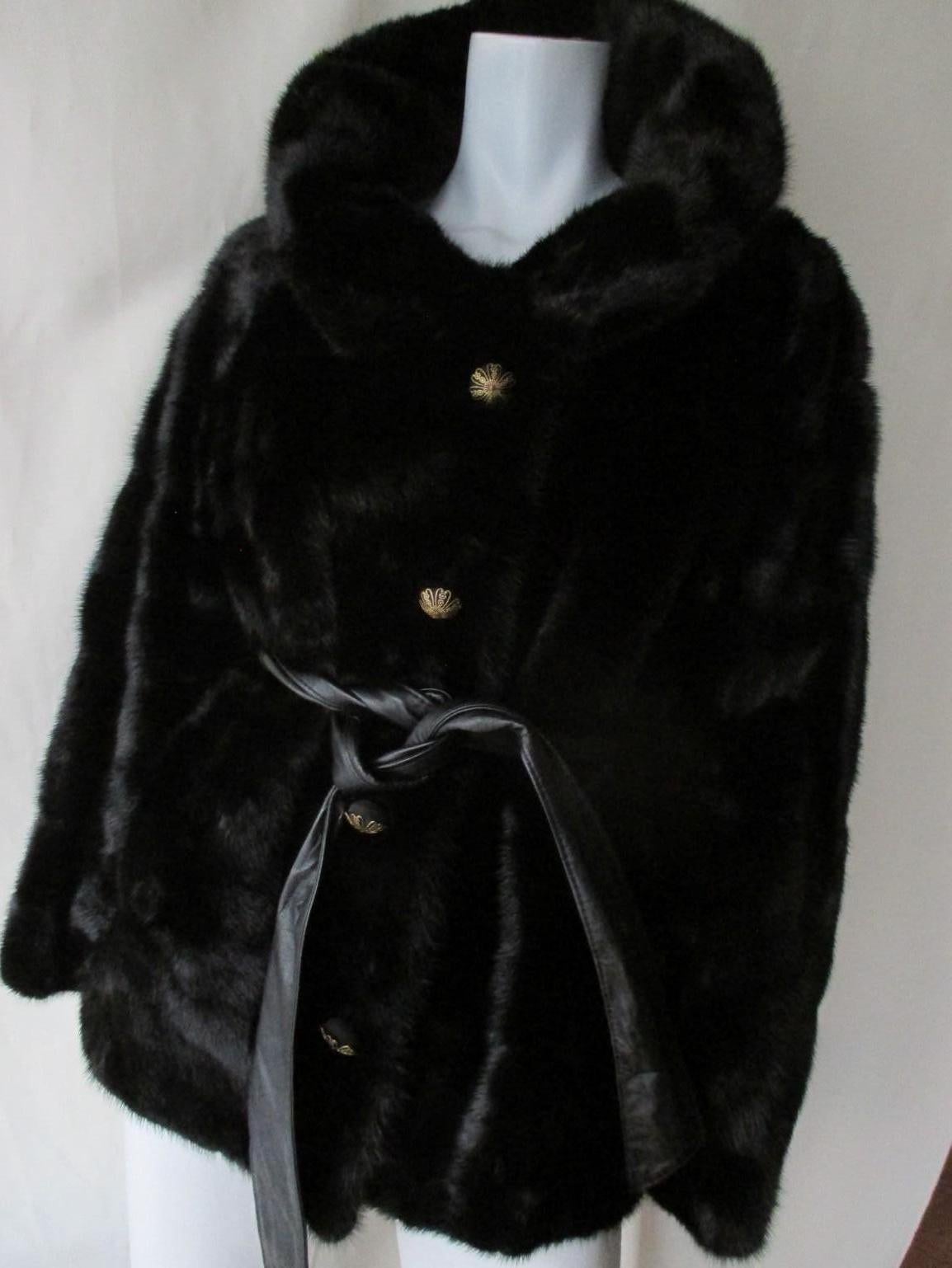 Women's or Men's Neiman Marcus Black Mink Fur Jacket For Sale