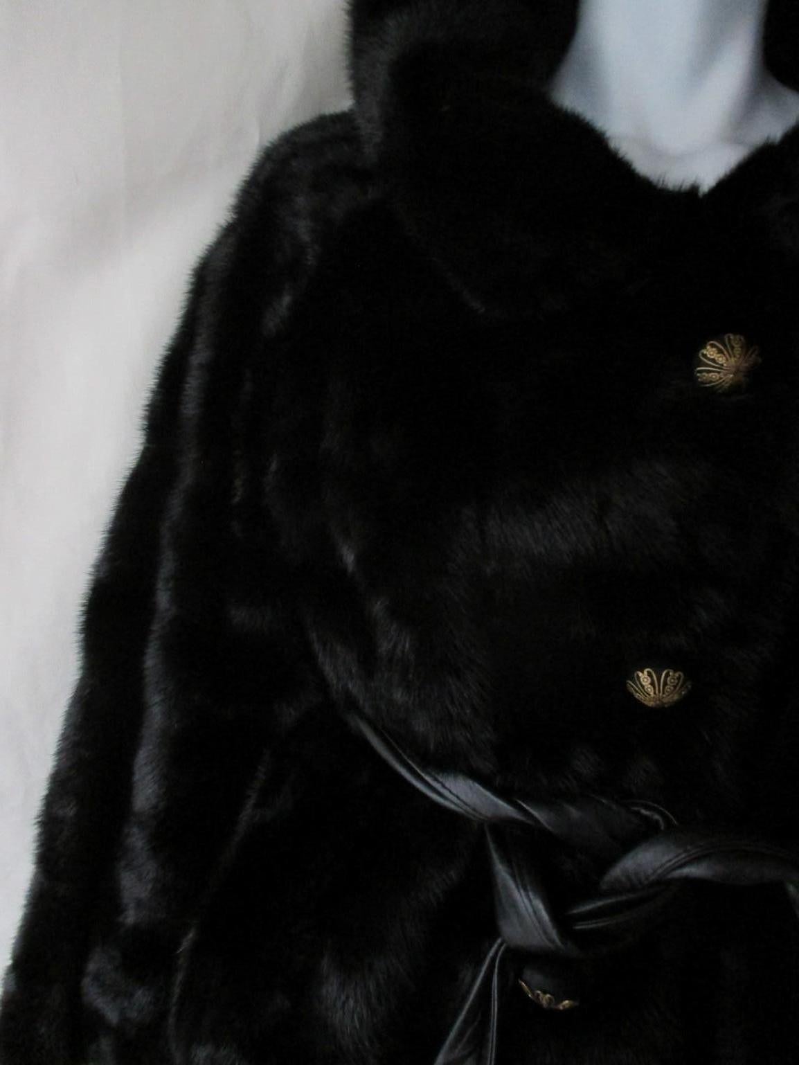 Neiman Marcus Black Mink Fur Jacket For Sale 2