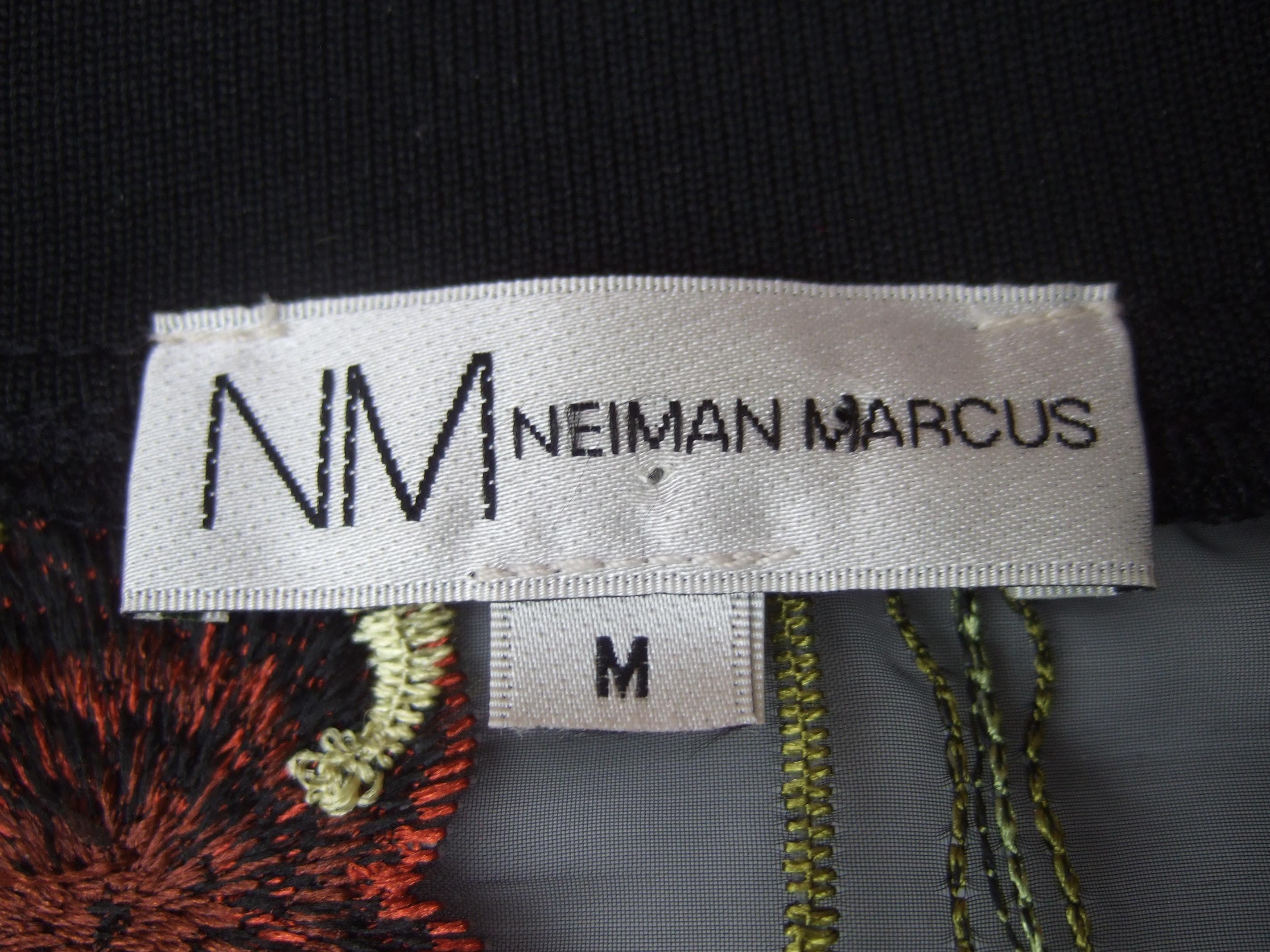 NEIMAN MARCUS Floral Embroidered Sheer Mesh Zippered  See Through Jacket c 1990s 13