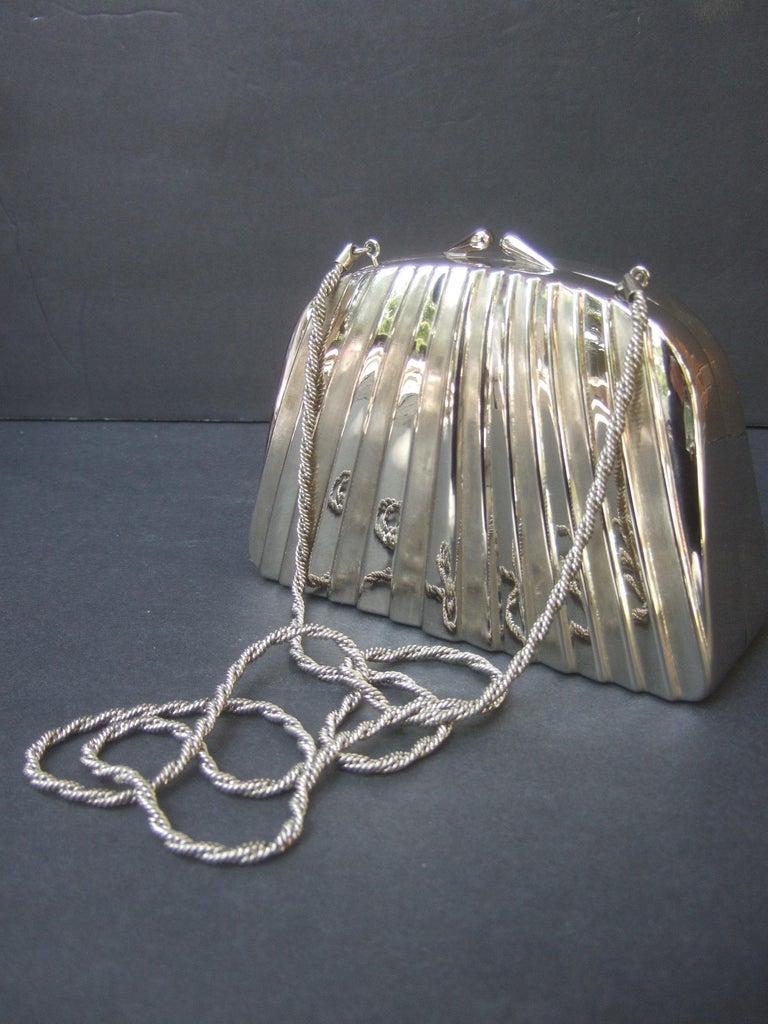 Neiman Marcus Italian Silver Metal Minaudière Evening Bag c 1970s at 1stDibs