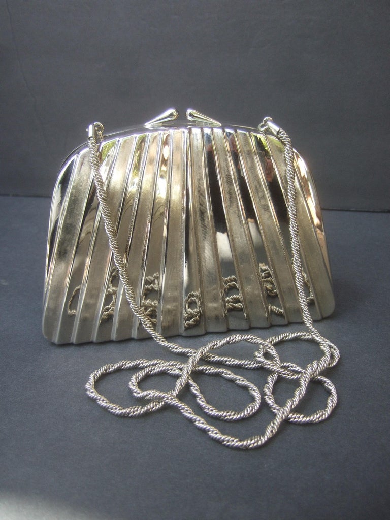 Neiman Marcus Italian Silver Metal Minaudière Evening Bag c 1970s at 1stDibs